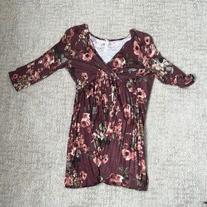 Burgundy floral dress
